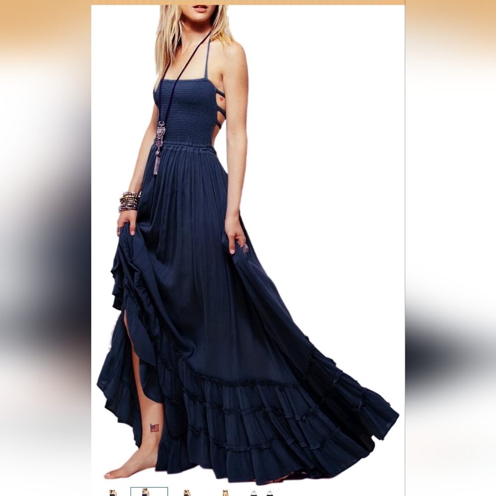 Women's Navy Blue Maxi Dress